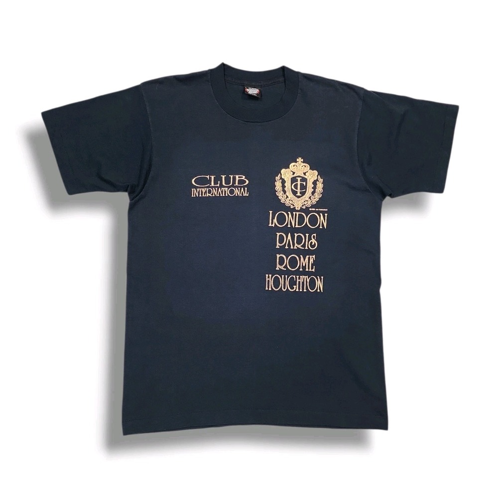 Vintage Screen Stars Best Club International Black Single Stitch T-Shirt Men's L